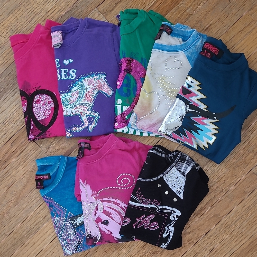 Rock & Roll Cowgirl, Rock 47 & Rock & Denim Graphic T-Shirts Bundle - XS To M